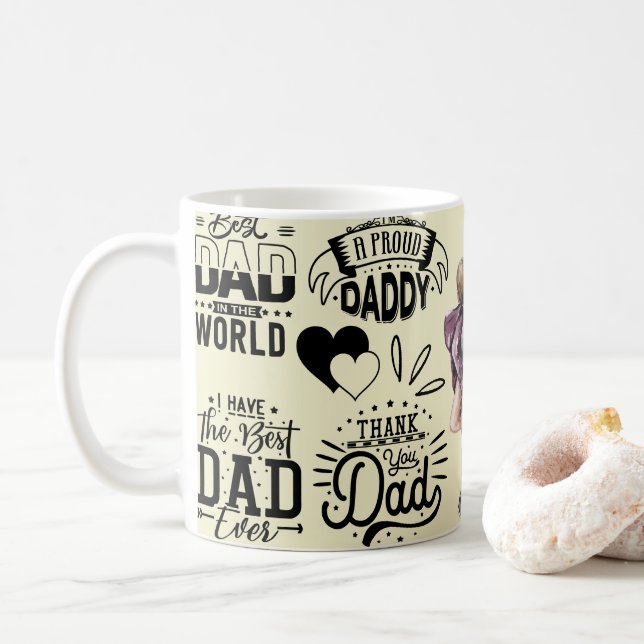 Bästa pappa Kärlek pappa, Fars dag, Pappagåva Kaffemugg (Med munk)