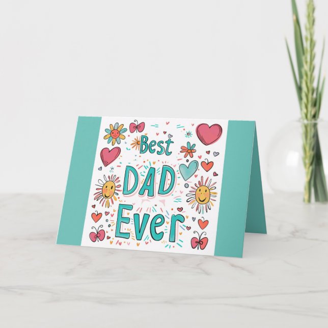 BÄSTA PAPPA-KORT EVER FARS DAG TACK KORT (Framsida)