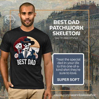 Bästa Pappa Lapptäcke Skelett Tri-Blend Tröja