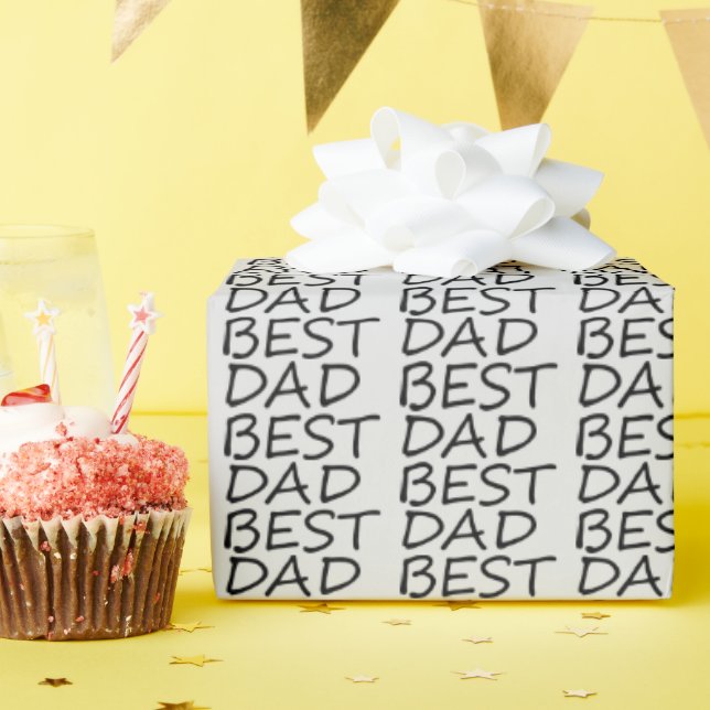 Bästa pappa light grått-svarta, modern Fars dag-gå Presentpapper (Födelsedagsfest)