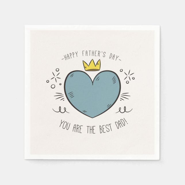 Bästa Pappa Lycklig Fars dag | Napkin Pappersservett (Framsidan)