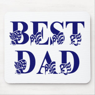Bästa Pappa med Flaggor Blue Text Musmatta
