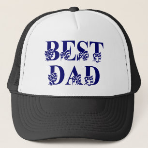 Bästa Pappa med Flaggor Blue Text Truckerkeps