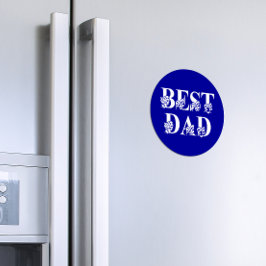Bästa Pappa med Flaggor vit text Magnet