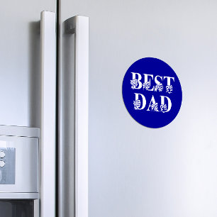 Bästa Pappa med Flaggor vit text Magnet