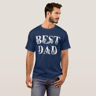 Bästa Pappa med Flaggor White Text Fars dag Tee Shirt