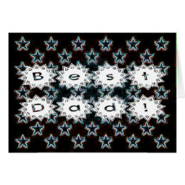 Bästa Pappa med Neon Stars Hälsningskort