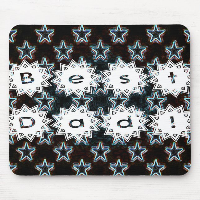 Bästa Pappa med Neon Stars Musmatta (Framsidan)