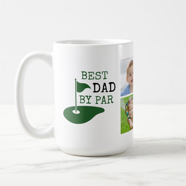 BÄSTA PAPPA MED PAR 4 Bilder Golfare Kaffemugg (Vänster)