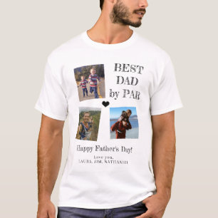 Bästa pappa med par Glad fars dag 3 fotokollage T Shirt