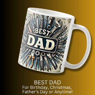 Bästa Pappa med Verktyg Fars dag-födelsedagspresen Kaffemugg