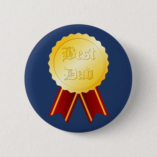 Bästa Pappa Medalj Band Fars Dag Knapp (Framsida)