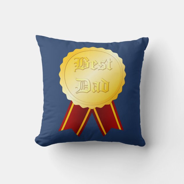 Bästa Pappa Medalj Band Fars Dag Kudde (Framsida)