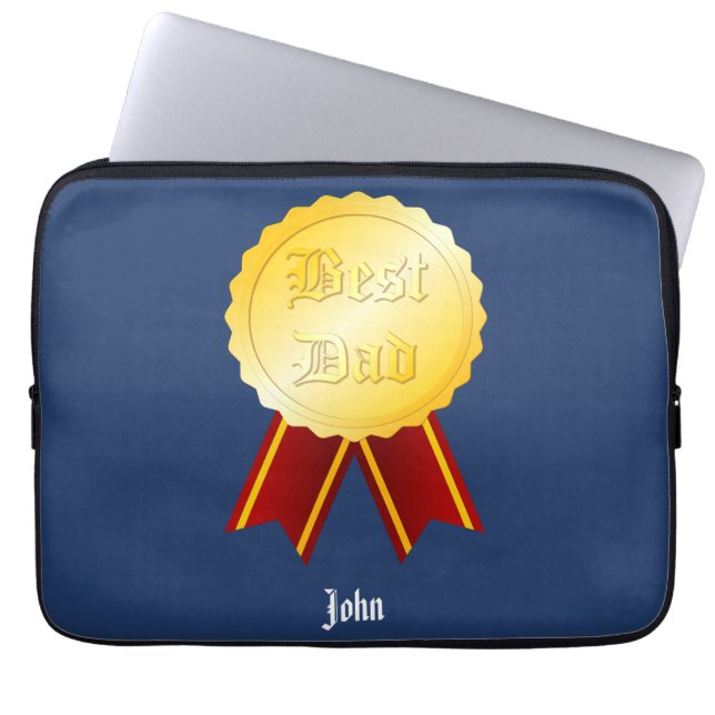 Bästa Pappa Medalj Band Fars Dag Laptop Fodral (Framsidan)