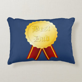 Bästa Pappa Medalj Band Fars Dag Prydnadskudde