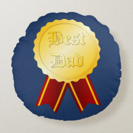 Bästa Pappa Medalj Band Fars Dag Rund Kudde