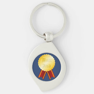 Bästa Pappa Medalj Band Fars Dag Swirl Silverfärgad Nyckelring