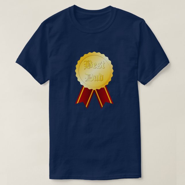 Bästa Pappa Medalj Band Fars Dag T Shirt (Design framsida)