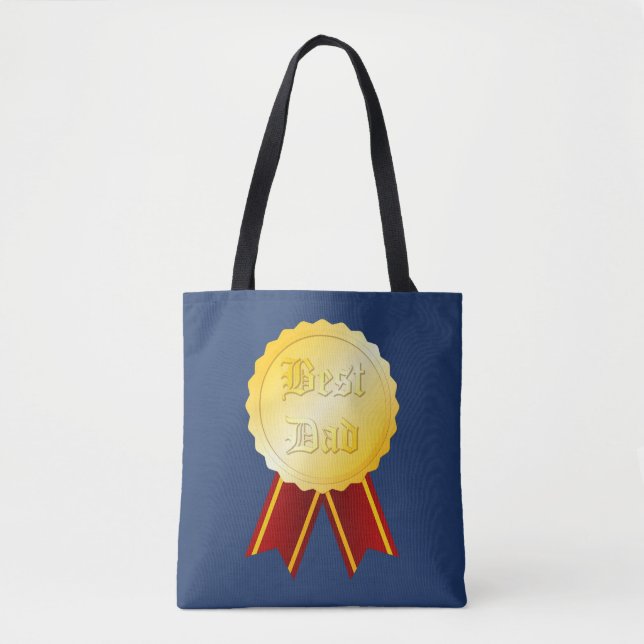 Bästa Pappa Medalj Band Fars Dag Tygkasse (Framsida)