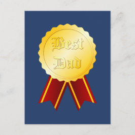 Bästa Pappa Medalj Band Fars Dag Vykort