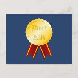 Bästa Pappa Medalj Band Fars Dag Vykort