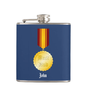 Bästa Pappa-medalj Brooch Far-dagen Fickplunta