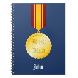 Bästa Pappa Medalj Brosch Fars Dag Anteckningsbok