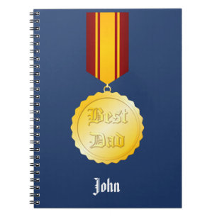 Bästa Pappa Medalj Brosch Fars Dag Anteckningsbok