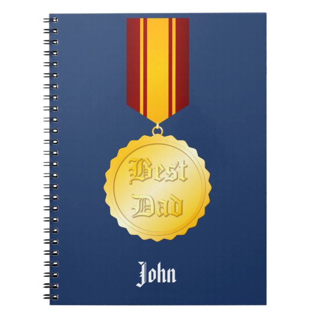 Bästa Pappa Medalj Brosch Fars Dag Anteckningsbok (Framsidan)