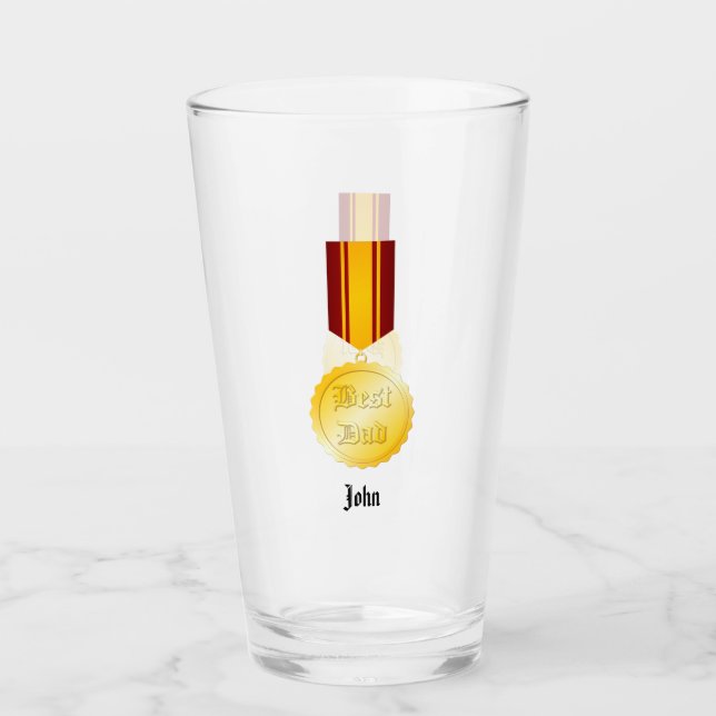 Bästa Pappa Medalj Brosch Fars Dag Glaskopp (Framsida)
