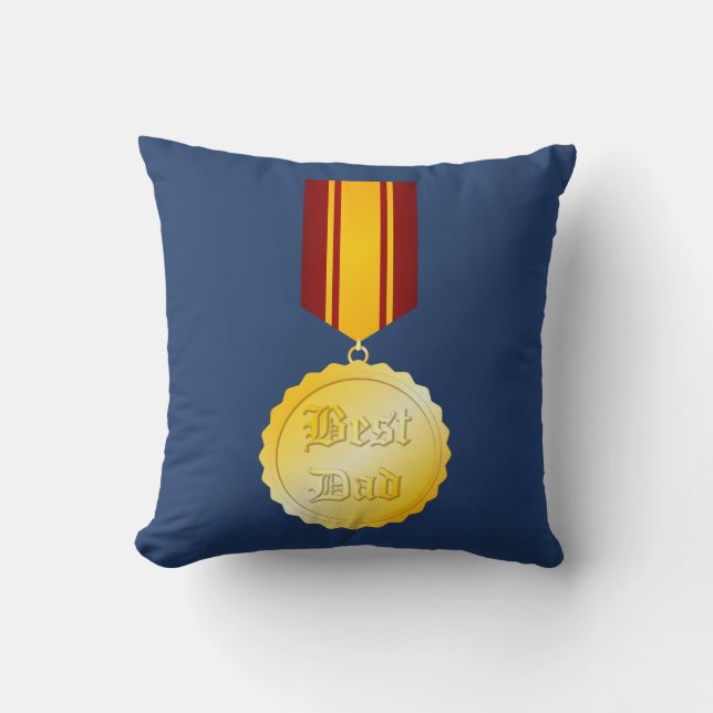 Bästa Pappa Medalj Brosch Fars Dag Kudde (Framsida)