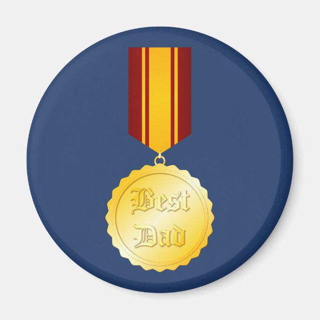 Bästa Pappa Medalj Brosch Fars Dag Magnet (Framsidan)