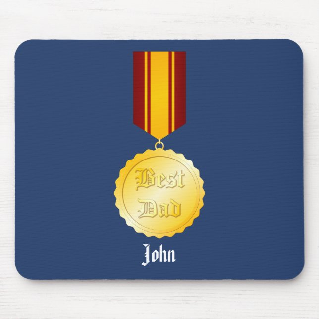 Bästa Pappa Medalj Brosch Fars Dag Musmatta (Framsidan)