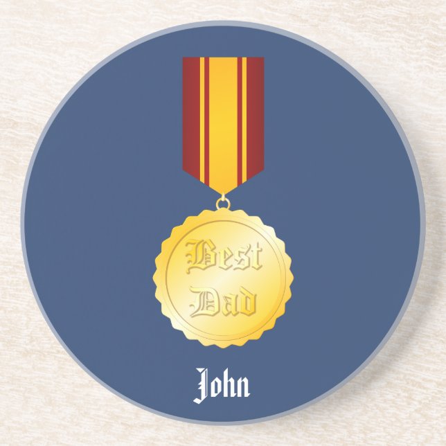 Bästa Pappa Medalj Brosch Fars Dag Underlägg (Framsidan)