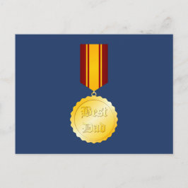 Bästa Pappa Medalj Brosch Fars Dag Vykort