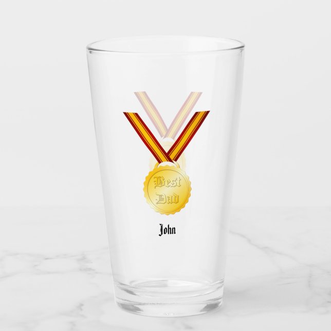 Bästa Pappa Medalj Fars Dag Glaskopp (Framsida)