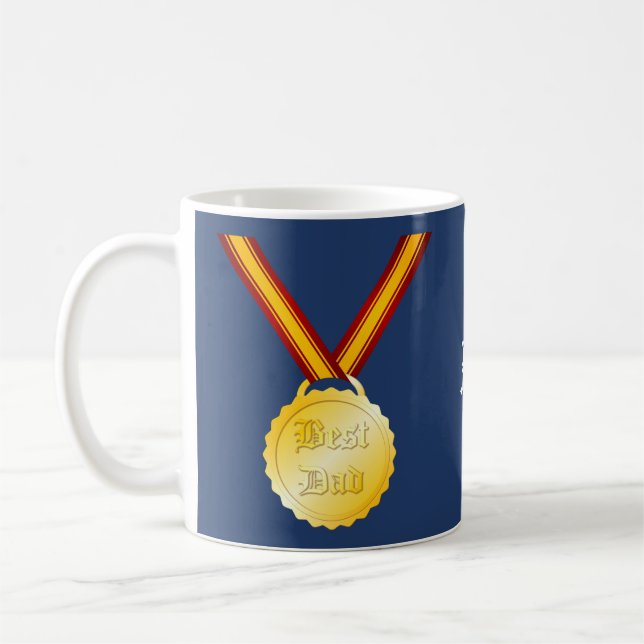 Bästa Pappa Medalj Fars Dag Kaffemugg (Vänster)