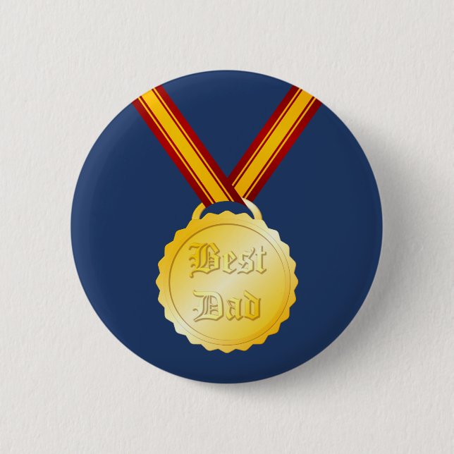 Bästa Pappa Medalj Fars Dag Knapp (Framsida)