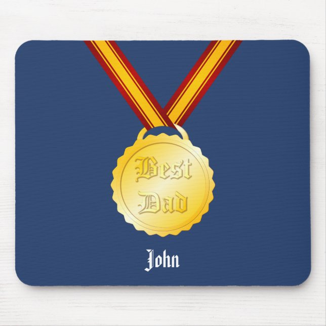 Bästa Pappa Medalj Fars Dag Musmatta (Framsidan)