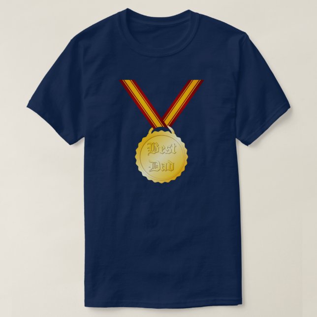Bästa Pappa Medalj Fars Dag T Shirt (Design framsida)