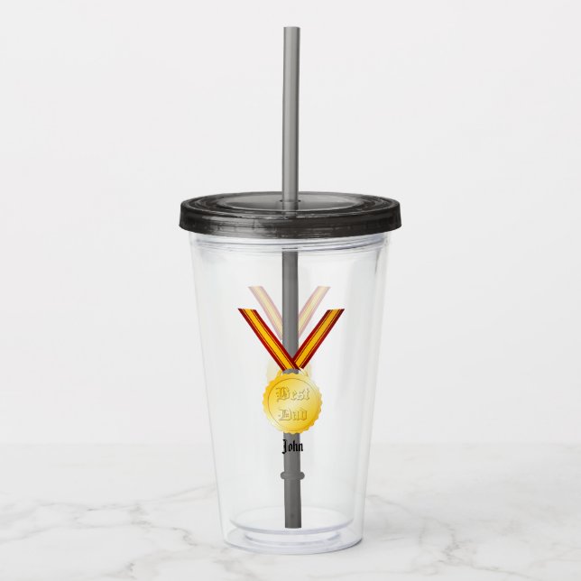 Bästa Pappa Medalj Fars Dag Take Away Mugg (Framsida)