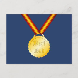 Bästa Pappa Medalj Fars Dag Vykort