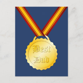 Bästa Pappa Medalj Fars Dag Vykort