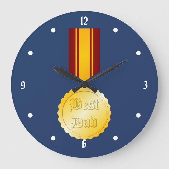 Bästa pappa medalj spänne fars dag stor klocka (Framsida)