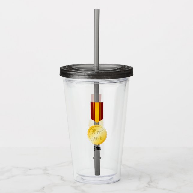 Bästa pappa medalj spänne Fars dag Take Away Mugg (Framsida)