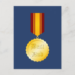 Bästa pappa medalj spänne Fars dag Vykort