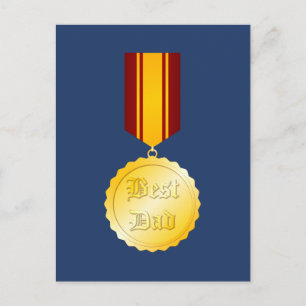 Bästa pappa medalj spänne Fars dag Vykort