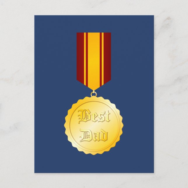 Bästa pappa medalj spänne Fars dag Vykort (Framsida)
