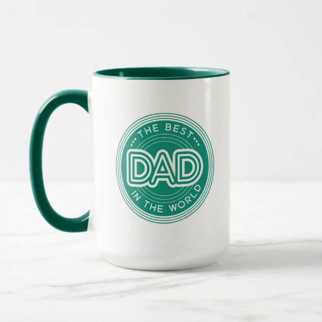 Bästa Pappa Moderna Gröna Fars Dag Mugg (Vänster)