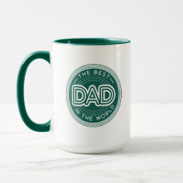 Bästa pappa Moderna mörkgröna fars dag Mugg